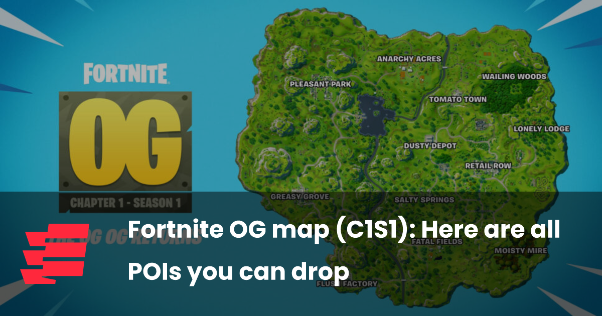 Fortnite OG map (C1S1) Here are all POIs you can drop esports.gg